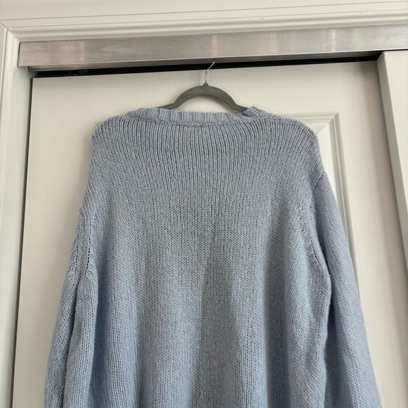 Wooden Ships Women’s Skull Wool Mohair Blend Sweater Sz M / L Light Blue - Picture 4 of 9